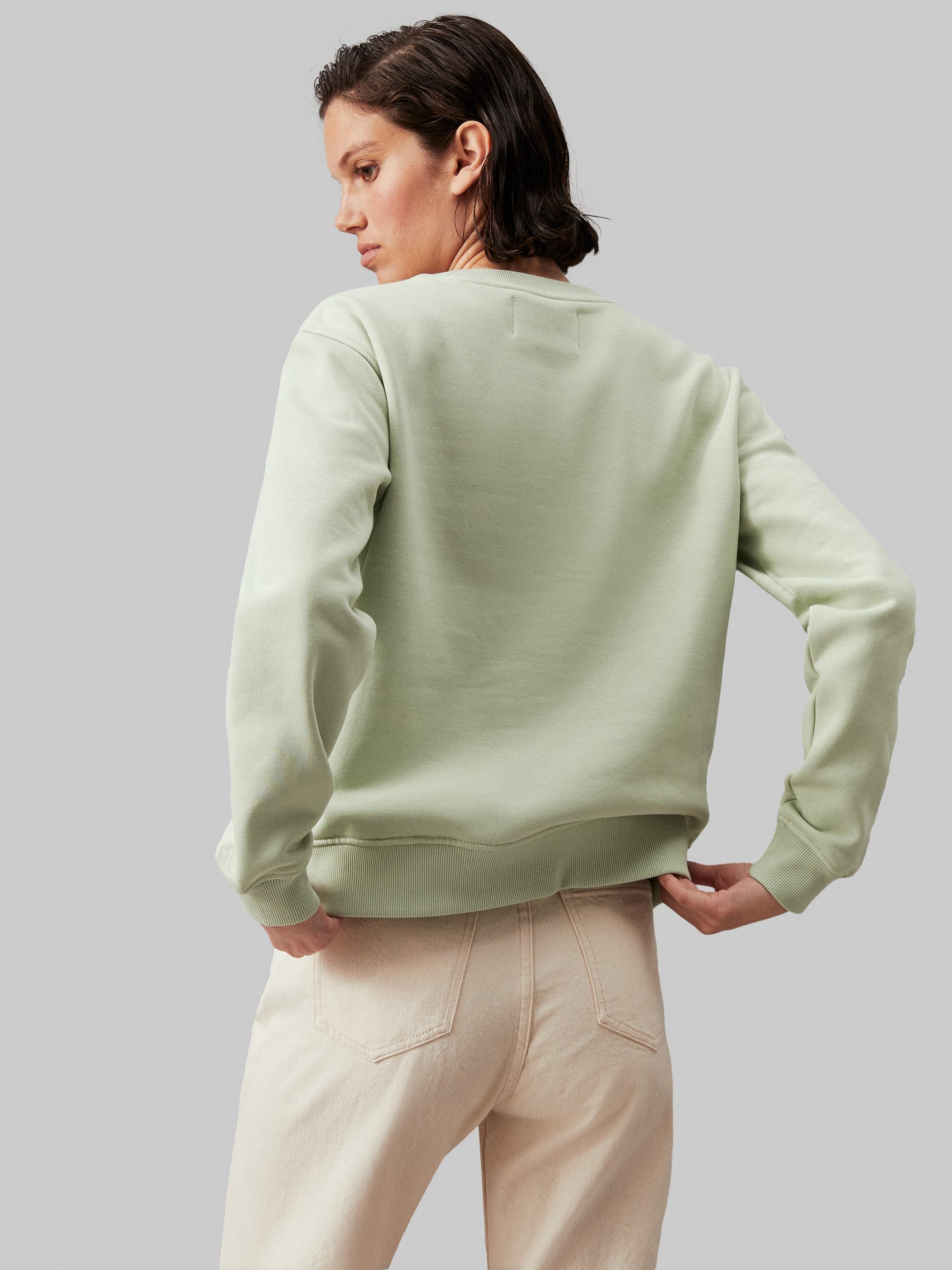 Calvin Klein Jeans - Institutional Crew Neck Jumper - Soft Lime