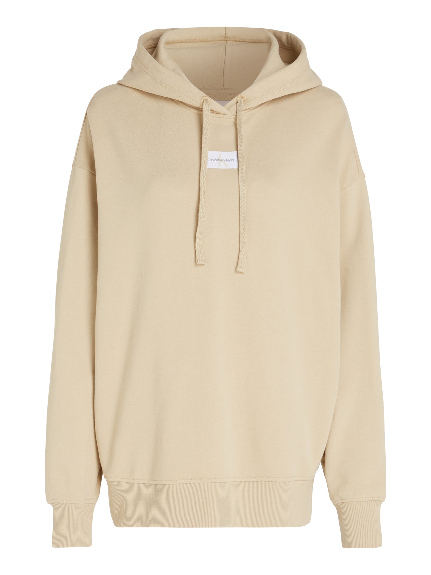 Calvin Klein Jeans - Woven Label Oversized Hoodie - Sand