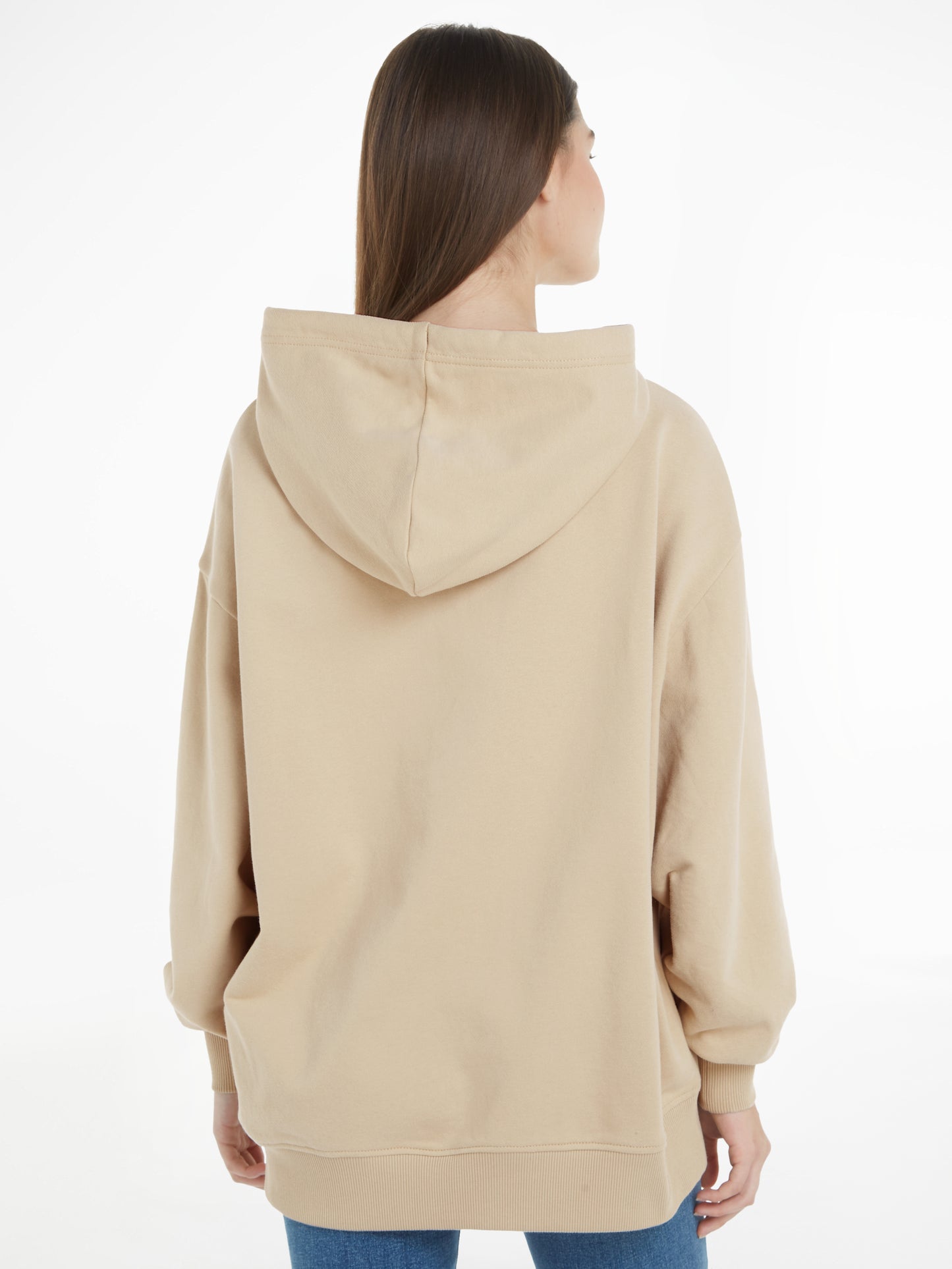 Calvin Klein Jeans - Woven Label Oversized Hoodie - Sand