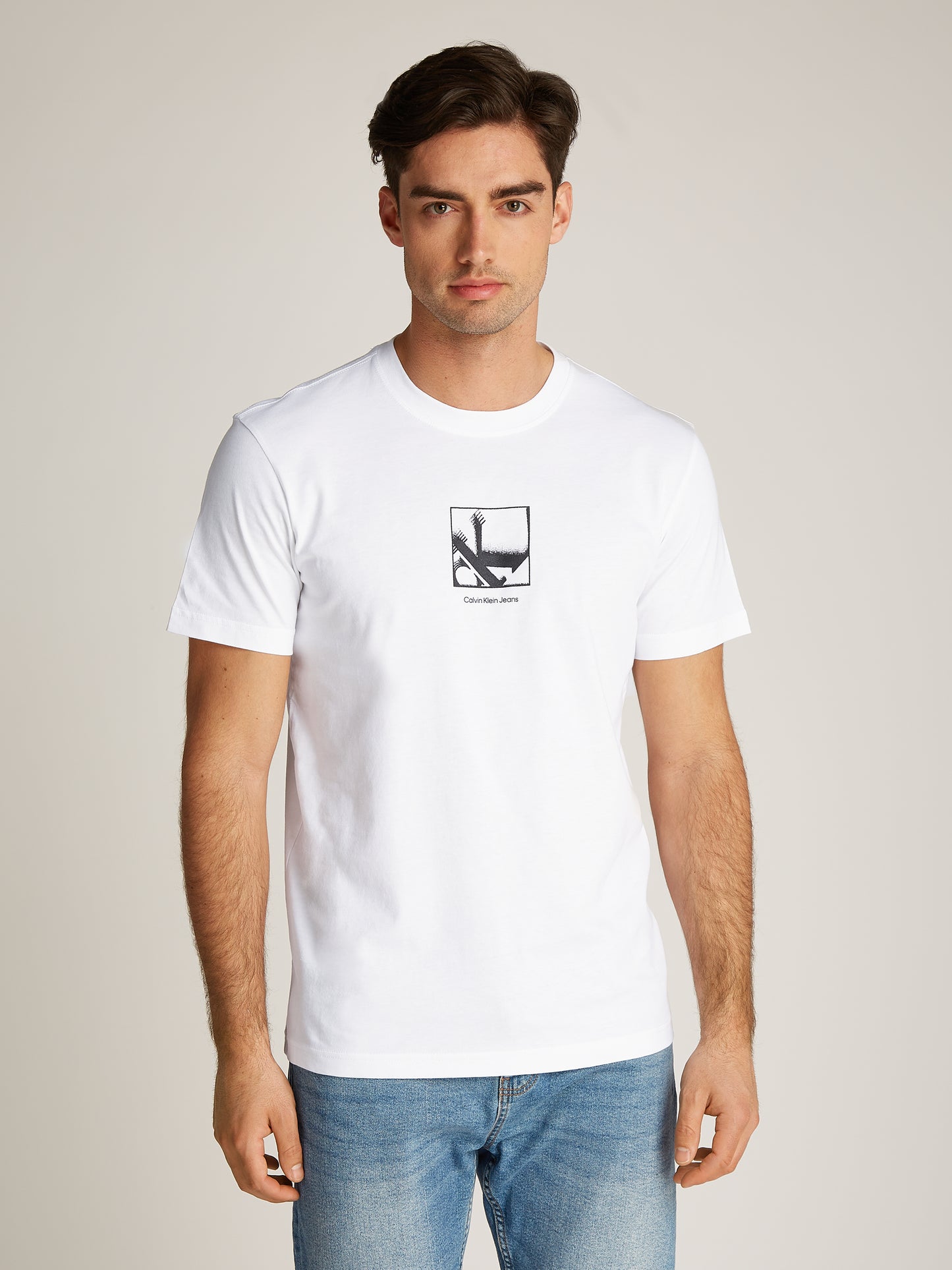 Grid Box T Shirt - Bright White