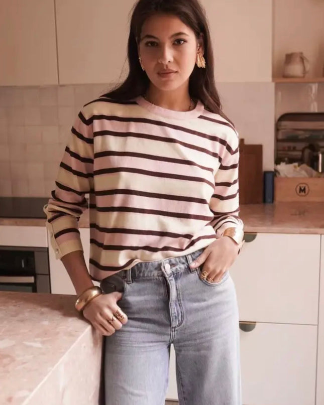 Maggie Breton Sweater - Pink/Lemon