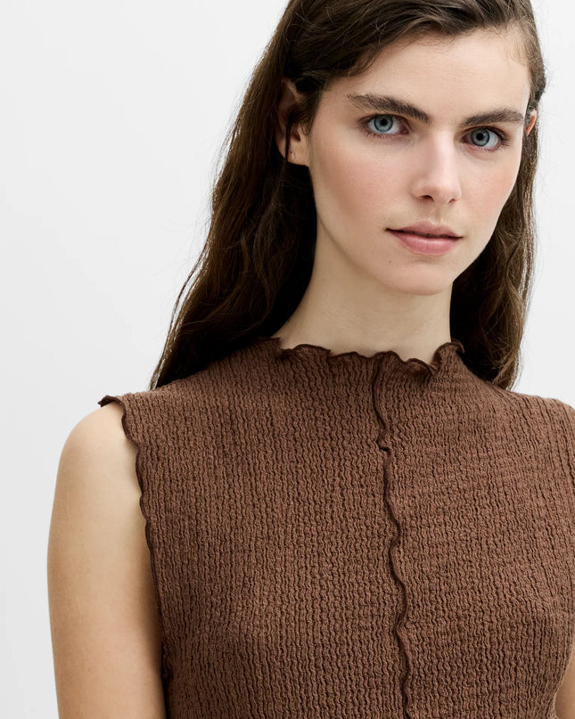 Andie Textured Top - Espresso Brown
