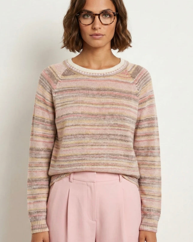 Anya Striped Mélange Sweater - Pink Mix