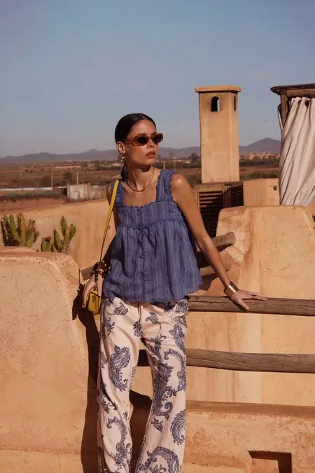 Jess Wide Strap Lace Detail Top