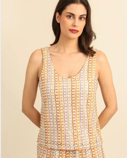 Millie Sequin Vest Top - Multi