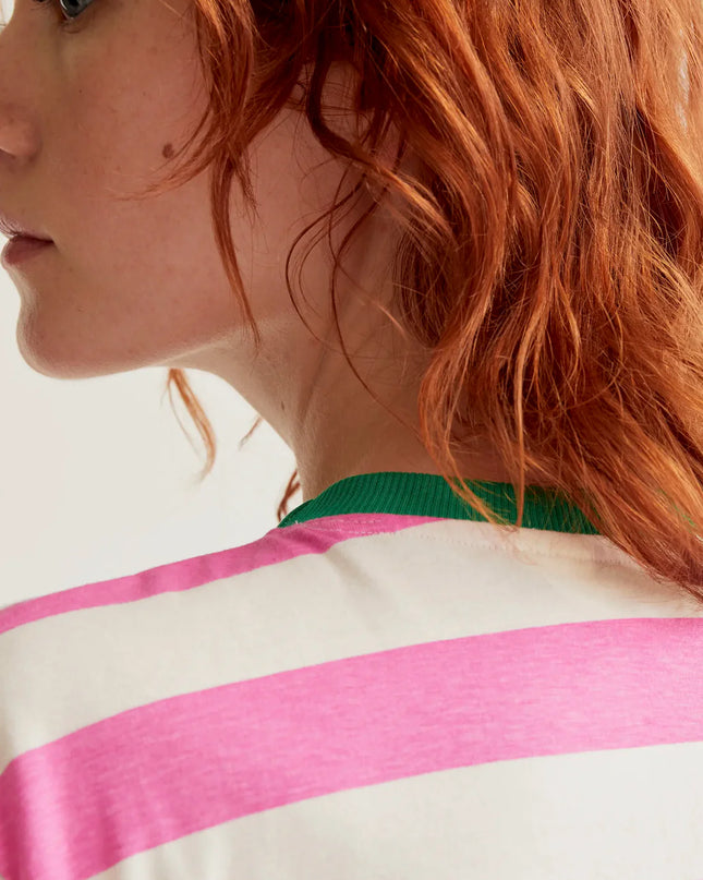 Striped Ringer Tee - Pink/Green