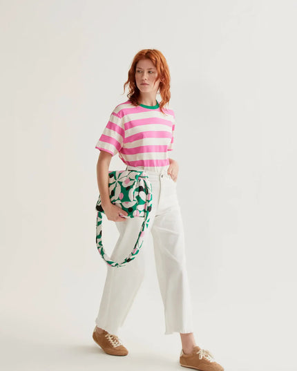 Striped Ringer Tee - Pink/Green