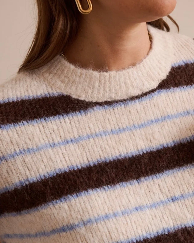 Sophie Airy Striped Jumper - Brown