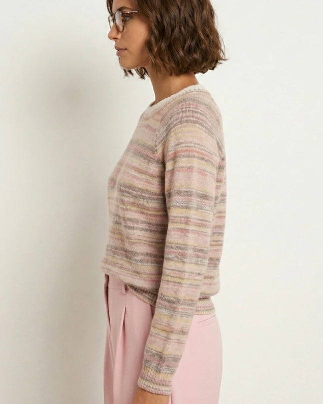 Anya Striped Mélange Sweater - Pink Mix