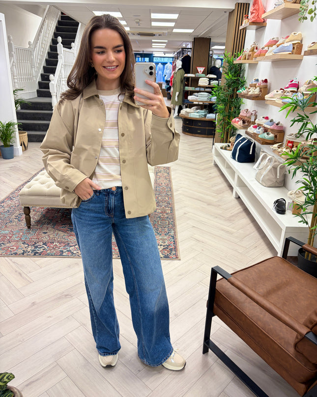 Lucia Short Two Tone Trench Coat - Camel