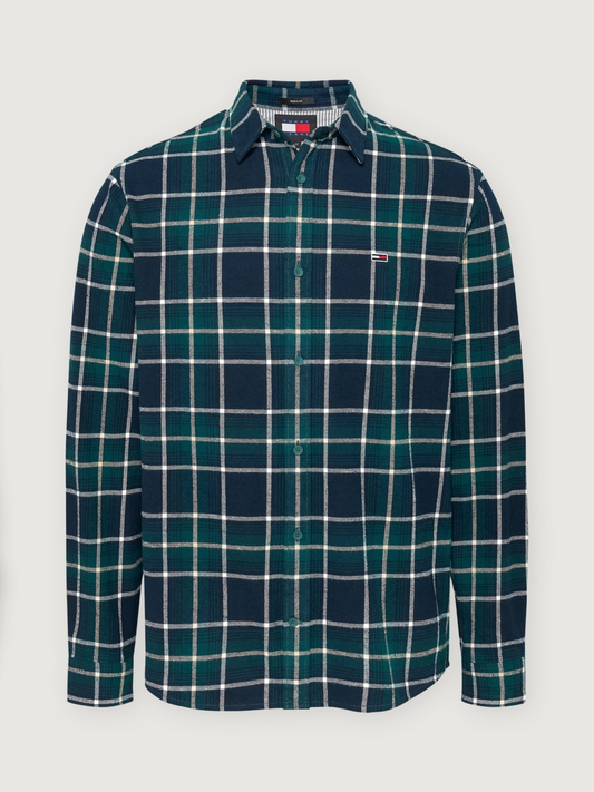 Tommy Jeans - Flannel Check Relaxed Shirt - Deep Seawater Check