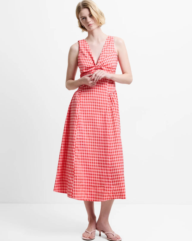 Sheila Voluminous Midi Dress - Watermelon Red