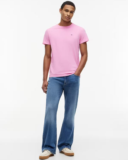 Tommy Jeans Flag Extra Slim Jersey T-Shirt - Pink Daisy