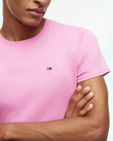 Tommy Jeans Flag Extra Slim Jersey T-Shirt - Pink Daisy