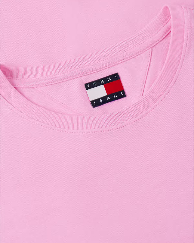 Tommy Jeans Flag Extra Slim Jersey T-Shirt - Pink Daisy