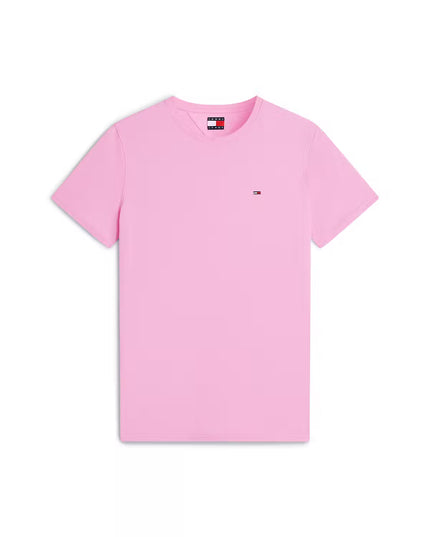 Tommy Jeans Flag Extra Slim Jersey T-Shirt - Pink Daisy