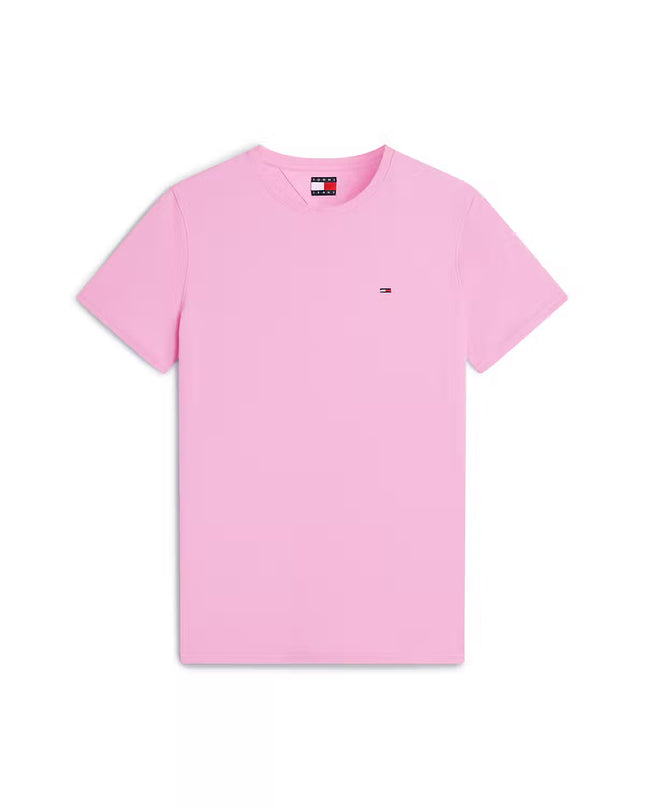 Tommy Jeans Flag Extra Slim Jersey T-Shirt - Pink Daisy