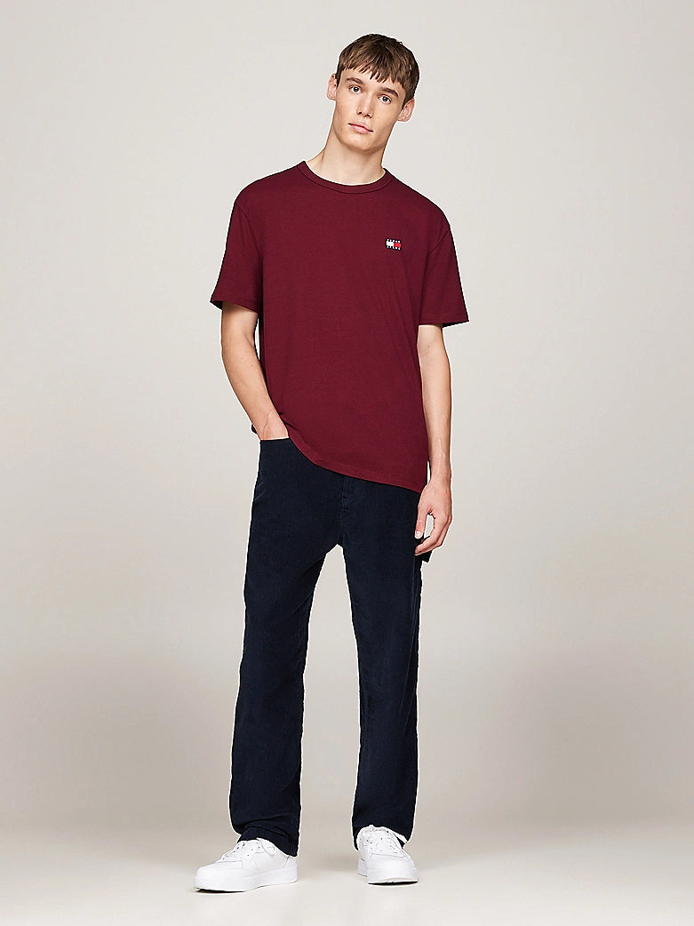 Tommy Jeans - Badge Crew Neck T-Shirt - Deep Rouge