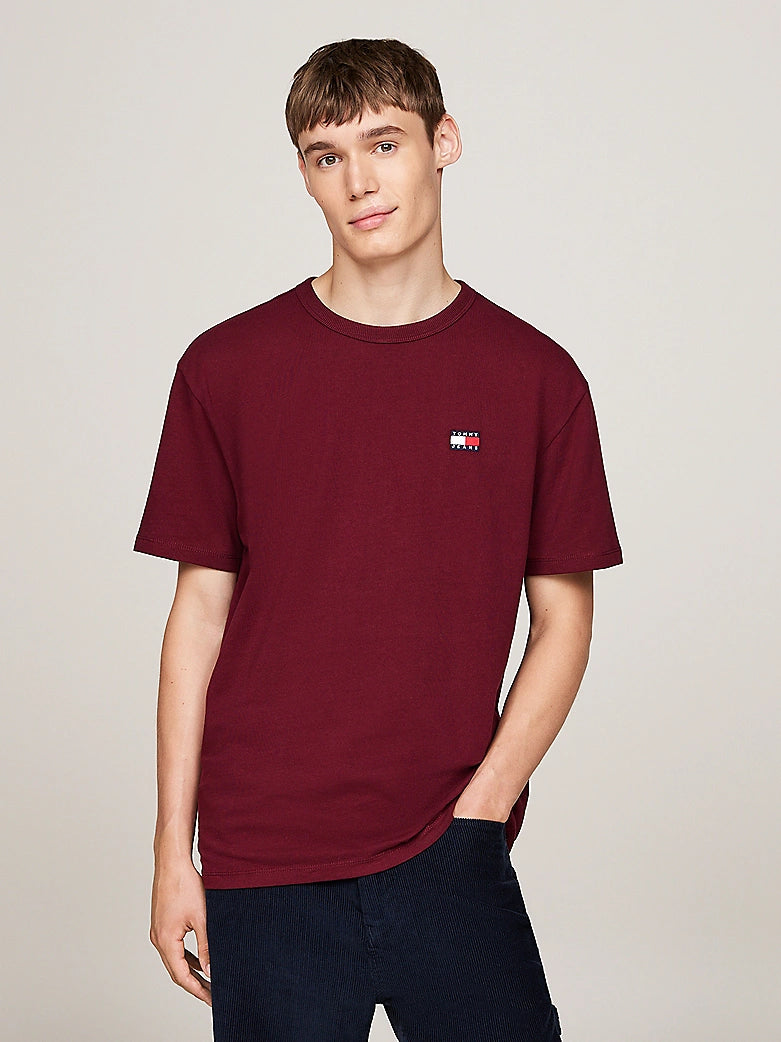 Tommy Jeans - Badge Crew Neck T-Shirt - Deep Rouge