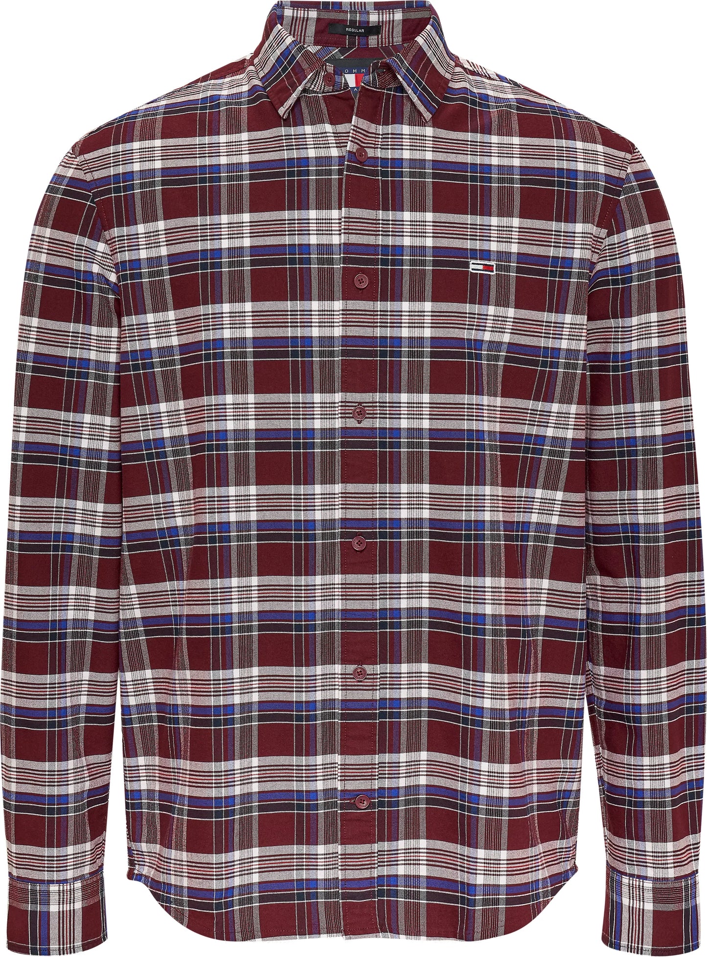 Regular Oxford Check Shirt - Deep Rouge