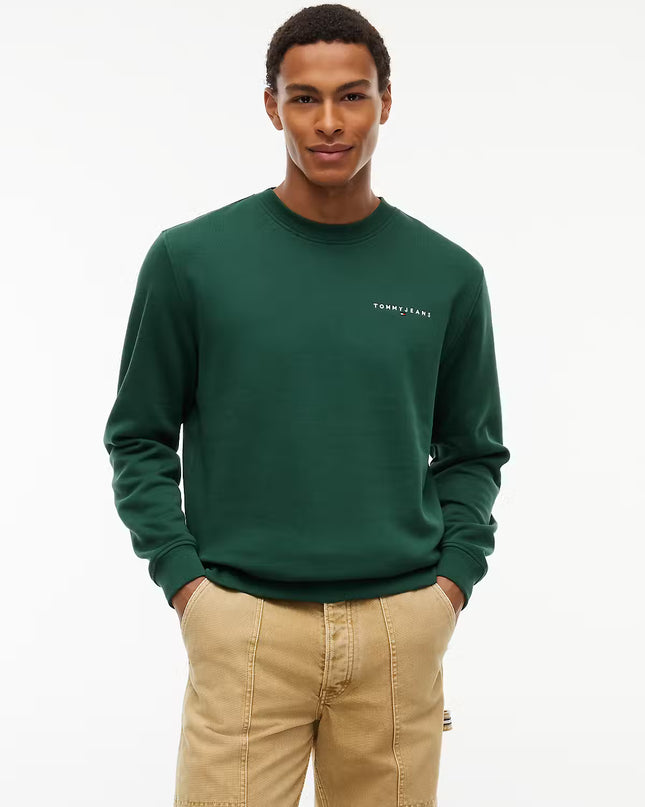 Regular Linear Crew Sweatshirt - Velvet Green