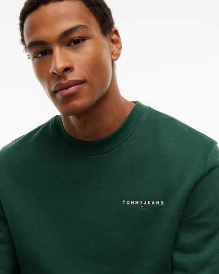 Regular Linear Crew Sweatshirt - Velvet Green