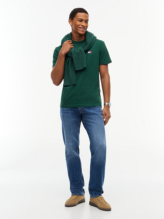 Tommy Flag Crew Neck T-Shirt in Velvet Green