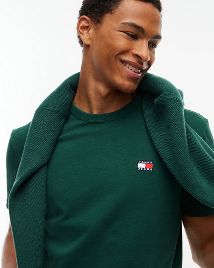 Tommy Flag Crew Neck T-Shirt in Velvet Green