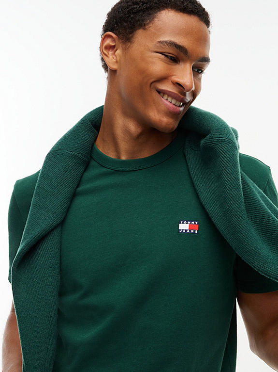 Tommy Flag Crew Neck T-Shirt in Velvet Green
