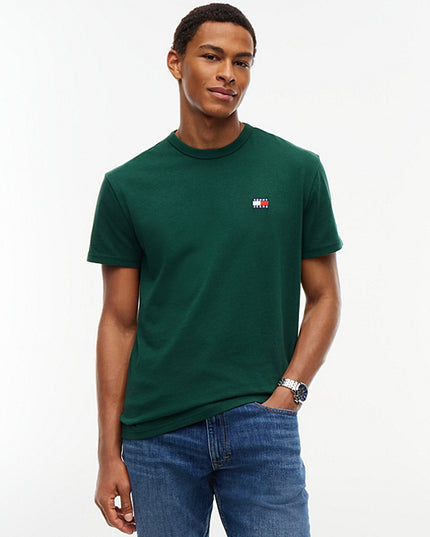Tommy Flag Crew Neck T-Shirt in Velvet Green