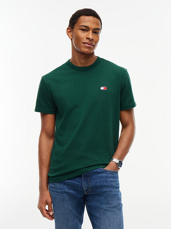 Tommy Flag Crew Neck T-Shirt in Velvet Green