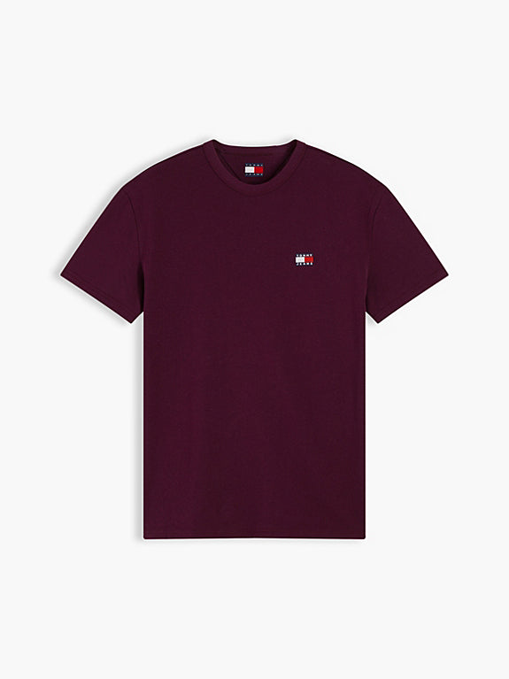 Tommy Flag Crew Neck T-Shirt in Calypso Berry