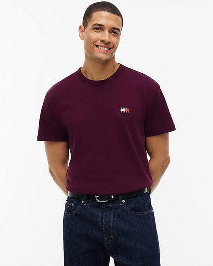Tommy Flag Crew Neck T-Shirt in Calypso Berry