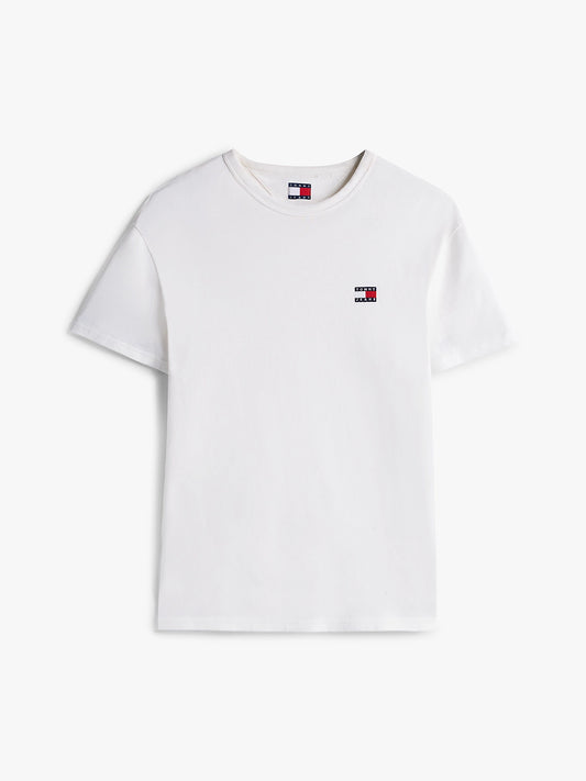 Tonal Tommy Badge Crew Neck T-Shirt - Ecru