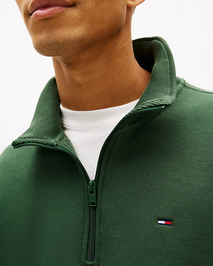 Tommy Flag Fleece 1/4 Zip Jumper - Shadow Pine