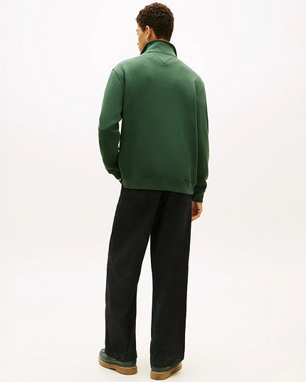 Tommy Flag Fleece 1/4 Zip Jumper - Shadow Pine