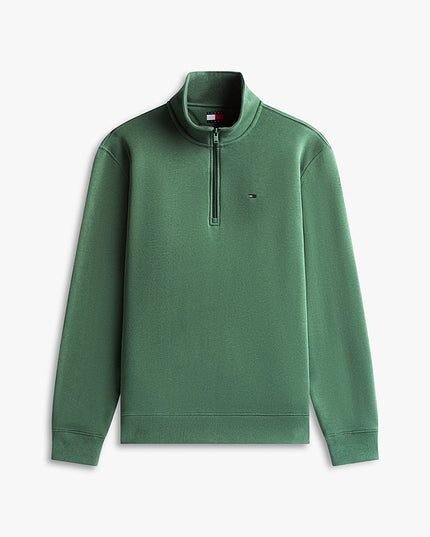 Tommy Flag Fleece 1/4 Zip Jumper - Shadow Pine