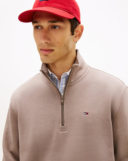 Tommy Flag Fleece 1/4 Zip Jumper - Ivy Mink