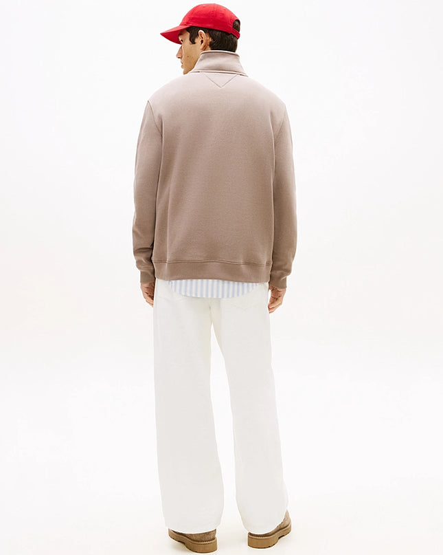 Tommy Flag Fleece 1/4 Zip Jumper - Ivy Mink