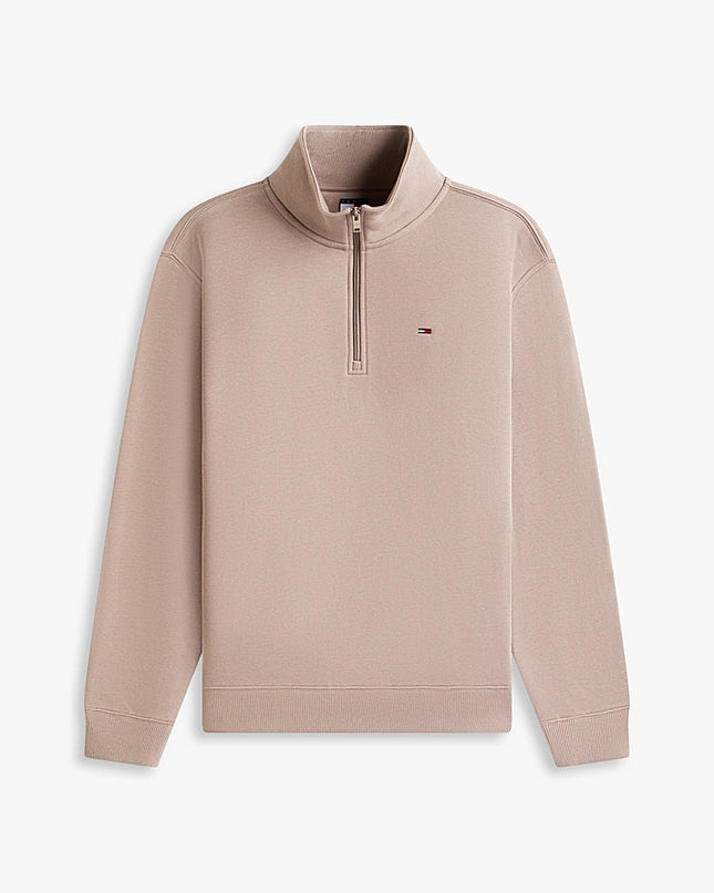 Tommy Flag Fleece 1/4 Zip Jumper - Ivy Mink