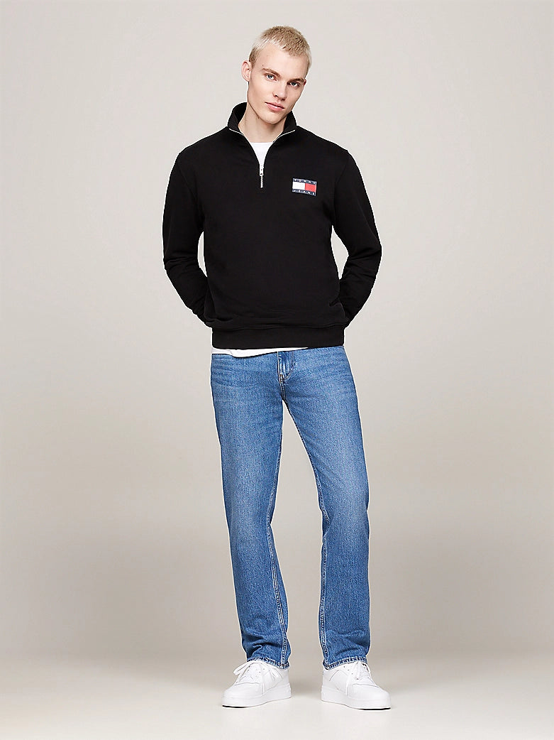 Tommy Jeans - Logo Entry Half Zip Sweatshirt - Black