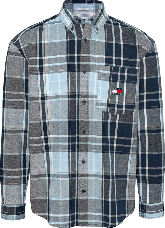 Tommy Jeans - 2 Ply Brushed Flannel Shirt - Navy/Multi