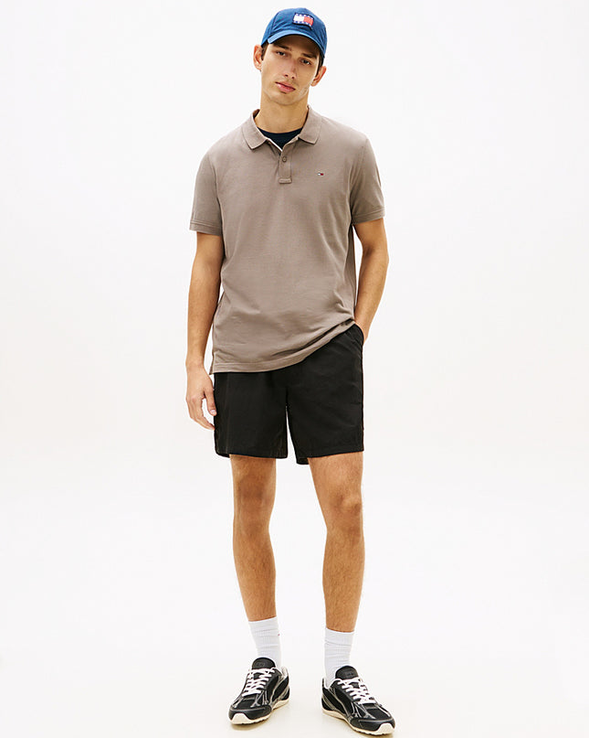 Tommy Flag Slim Fit Pique Polo Shirt -  Ivy Mink