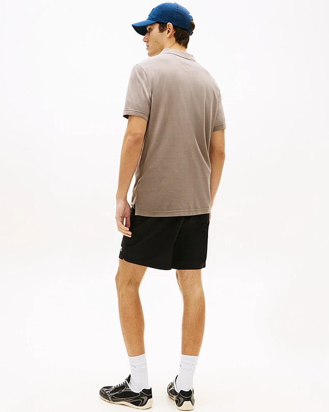 Tommy Flag Slim Fit Pique Polo Shirt -  Ivy Mink