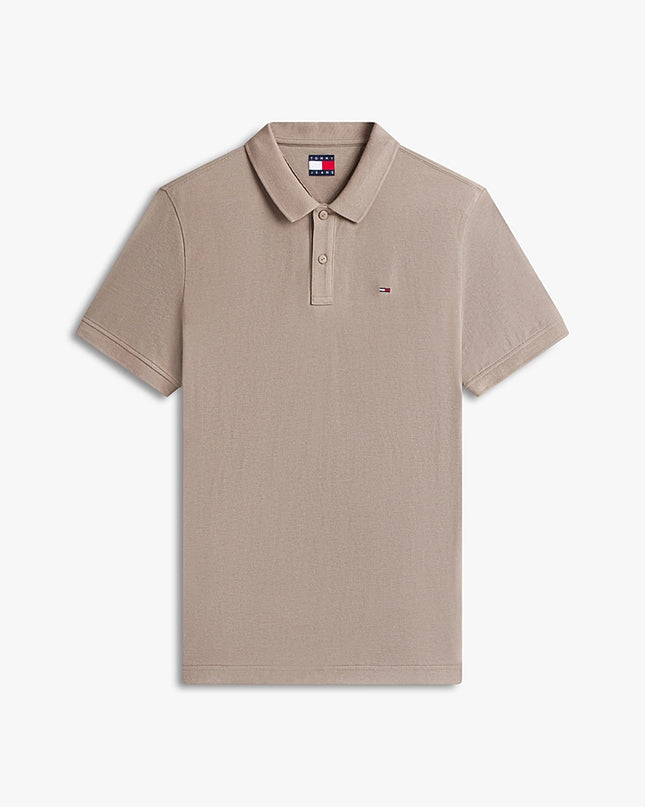 Tommy Flag Slim Fit Pique Polo Shirt -  Ivy Mink