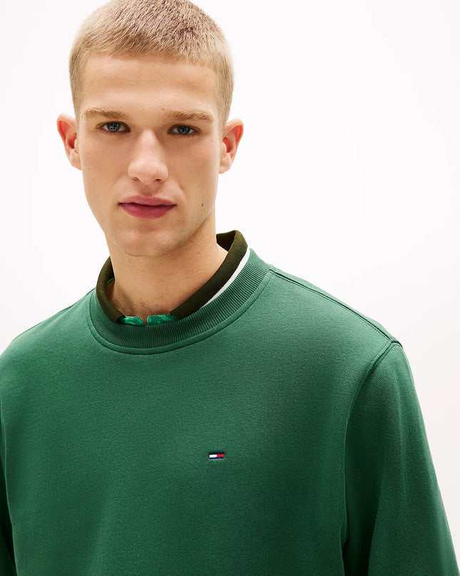 Tommy Flag Brushed Fleece Sweatshirt - Shadow Pine