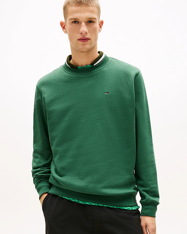 Tommy Flag Brushed Fleece Sweatshirt - Shadow Pine