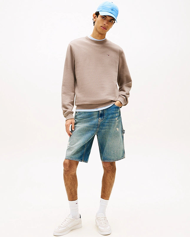 Tommy Flag Brushed Fleece Sweatshirt - Ivy Mink