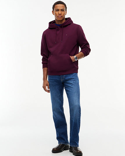 Flag Embroidery Fleece Drawstring Hoody Calypso Berry