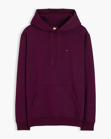 Flag Embroidery Fleece Drawstring Hoody Calypso Berry